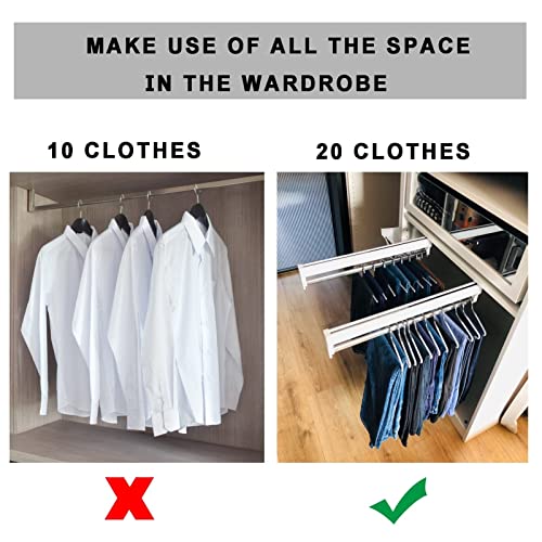 Tringle à vêtements extensible pour réparer et optimiser un placard profond - 3