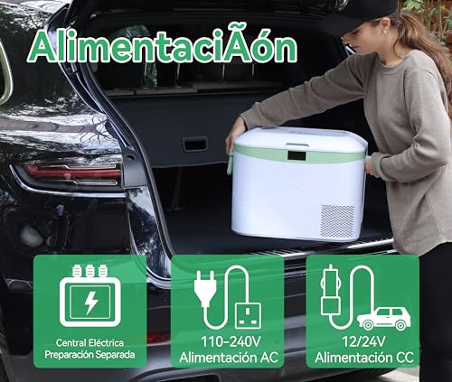 Miniatura 5 de Bingi Nevera Portátil Eléctrica 18l,Nevera Y Congelador Compresor Portátil,Refrigerador De Coche 12v 24v,Mini Frigorífico Ca 220v Para Hogar,Conducción,Camping,Viajes,Barco,-18 C A 10 C