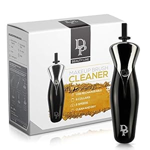 DP Beauty Line Electric Makeup Brush Cleaner & Dryer Set, Keep Your Brushes Clean and Dry, 8 Collars Sizes, 2 Speeds, USB Rechargeable and Portable