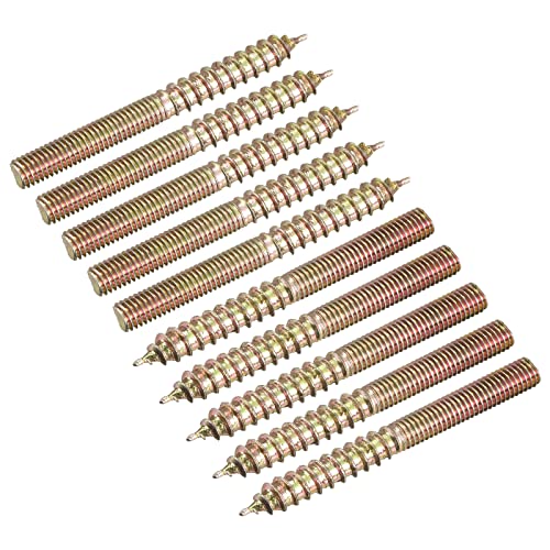 sourcing map M5x50mm Hanger Bolts, 12pcs Double Ended Thread Dowel Screws for Wood Furniture Connecting