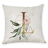 Zierkissenbezüge Brief Kissen Alphabet Kissenbezug für Sofa Home Decoration Flower Kissenbezug Küche Haushalt Wohnen Heimtextilien Bad Bettwaren Zierkissen hüllen Zierkissen URIBAKY