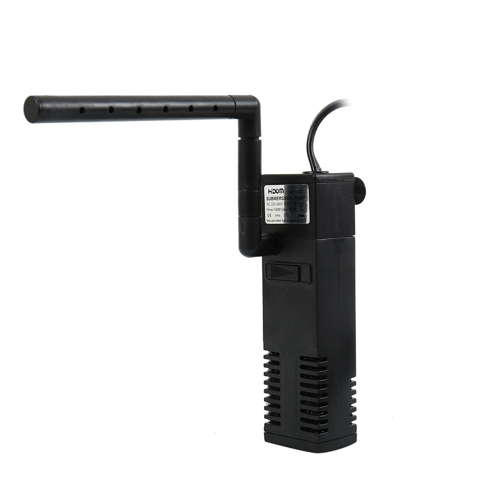 Internal Fish Tank Filter,300L/H Adjustable Flow Submersible Filters,Quiet Fish Tank Filter Pump for 15-55L Freshwater and Saltwater Aquariums
