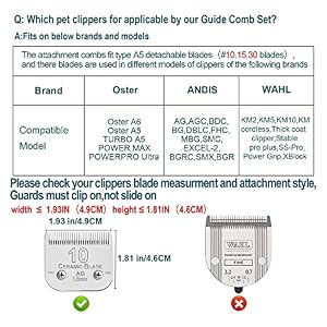 COSYONALL Animal Stainless Steel 9 Color Dog Guide Comb Set,Cutting Length 1/8" to 1 1/4" for 10#/15#/30# A5 Detachable Blade,Compatible with Andis, Oster A5, Wahl KM Series Clipper Guards COSYONALL Animal Stainless Steel 9 Color Dog Guide Comb Set,Cutting Length 1/8″ to 1 1/4″ for 10#/15#/30# A5 Detachable Blade,Compatible with Andis, Oster A5, Wahl KM Series Clipper Guards