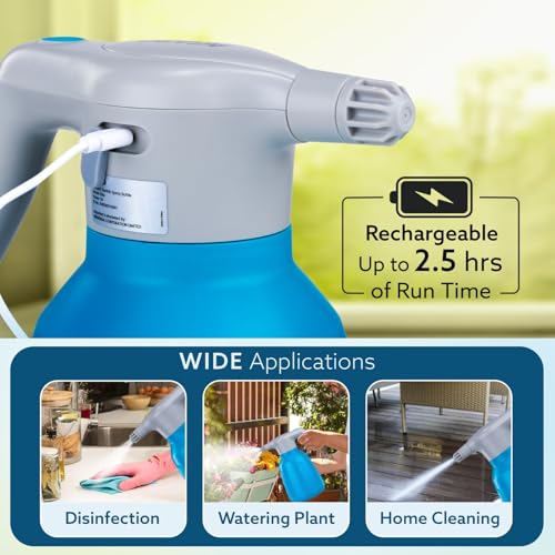 Image of AGARO Elite 2L Electric Sprayer Bottle, Automatic Watering of Indoor /Outdoor Plants, Rechargeable, Power Sprayer with Adjustable Spout for Garden, Fertilizing, Cleaning
