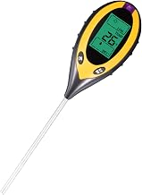 Pruie Teste de solo 4 em 1 Medidor de umidade de PH Testador de temperatura de luz Planta de jardim Flores Ferramenta de monitoramento de solo Multifuncional Bonsai Analisador de PH de umidade para ja