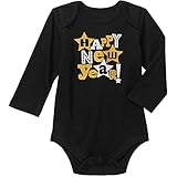 Topsville, Inc. Assorted Party, Tuxedo Boys & Girls Happy New Year Bodysuit Dress Up Outfit (Newborn, Happy New Year)