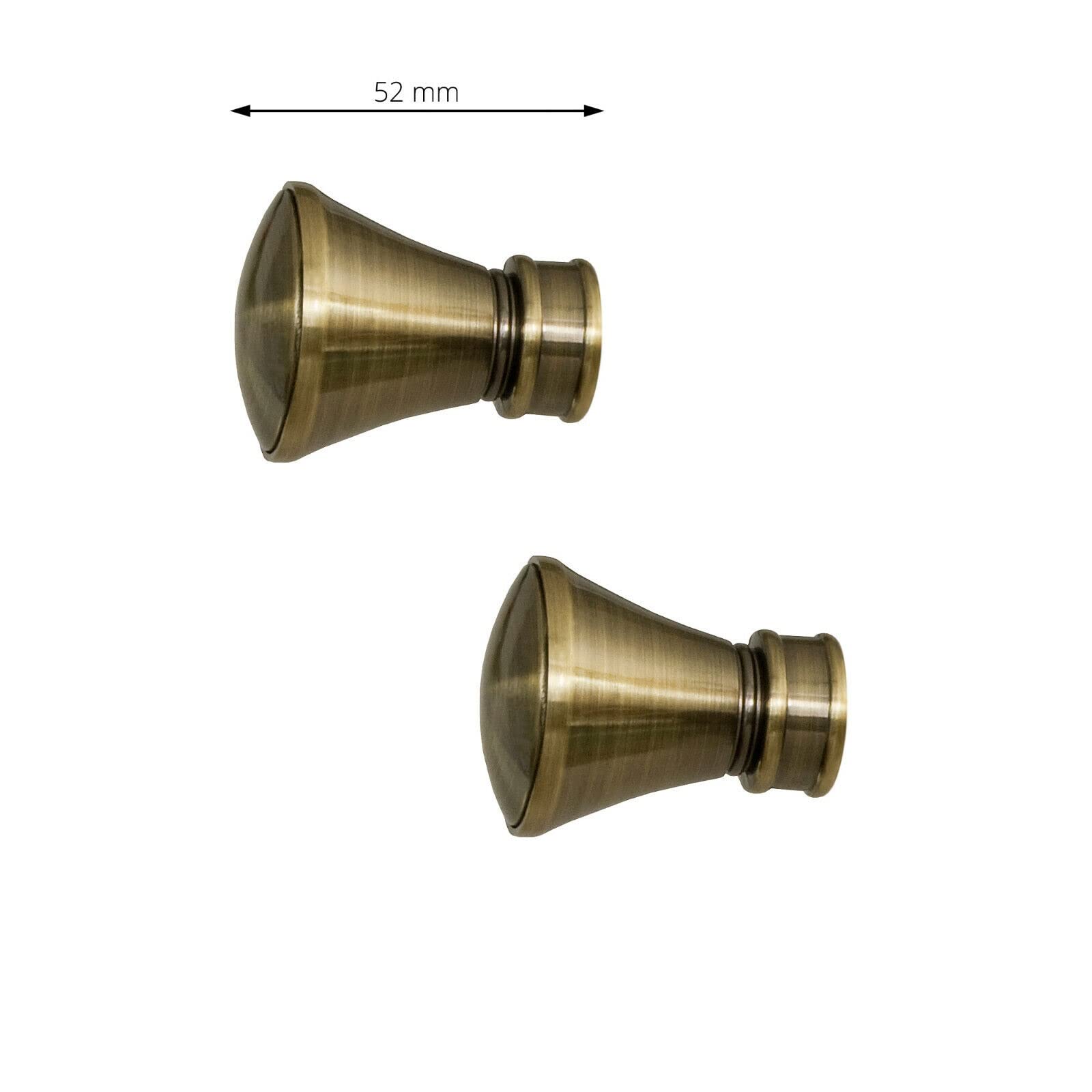 ROLLMAXXX Gardinenstange 320 cm 1-läufig Ø19 mm – Messing – Colosseo | Vorhangstange aus Metall Messing Design, Set inkl. Wandhalterungen & Endstücke, Alternative zur Gardinenschiene