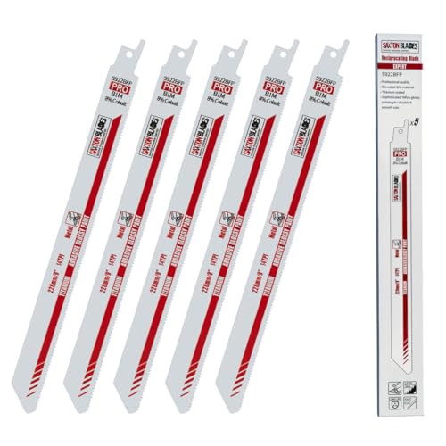 Saxton 225mm Professional Range Bi-Metal 8% Cobalt Reciprocating Saw Blade Heavy Duty – S922BFP – Pack of 5