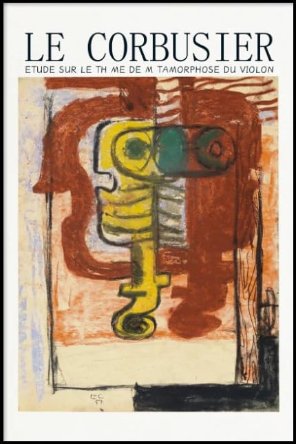 SGFGAD FHYWQ Francés Le Corbusier Póster Le Corbusier Lienzo Pintura Abstracto Arte De Pared El Violín Cuadro Le Corbusier Impresiones Para La Decoración del Hogar 50x70cm Sin Marco