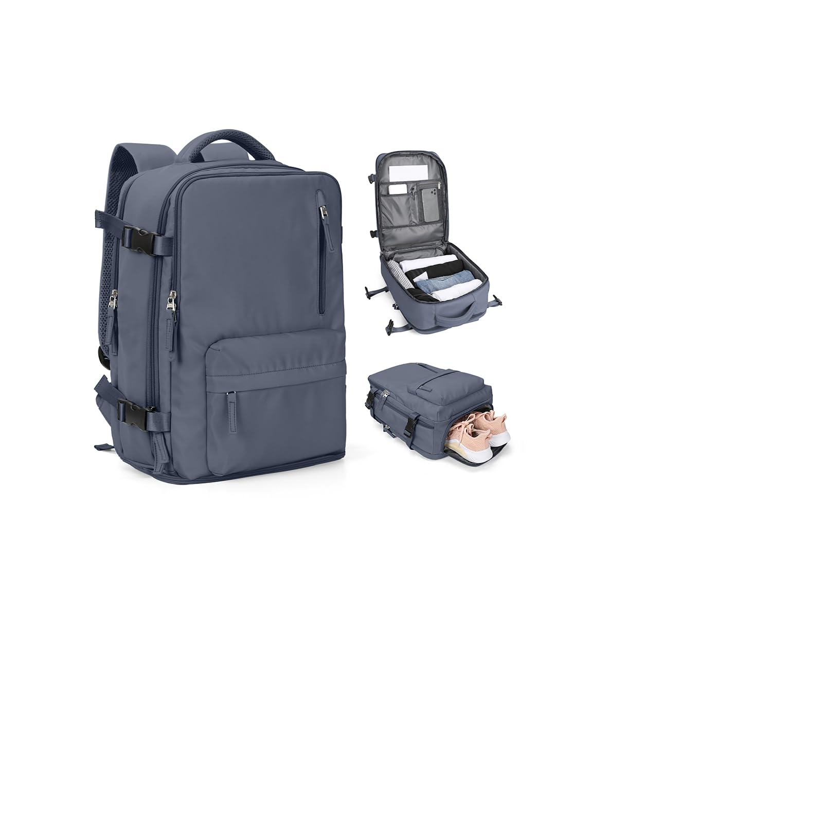 SZLX Zaino Ryanair 40x30x20 Sottovuoto Bagaglio a Mano 40x20x25 Donna Zaino da Viaggio 40x30x20 Wizzair Borse da Cabina per Easyjet 45x36x20 Uomo per Laptop 14 Pollici con Porta USB e Porta Scarpe