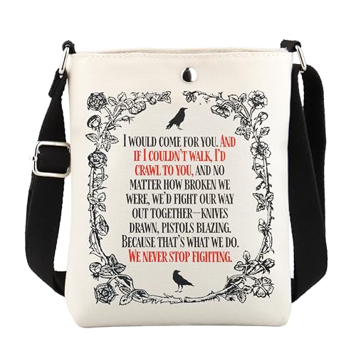 VAMSII Bookworm Crow Crossbody Bag Literary Fandom Merch Crow Club Gift Book Lovers Gift