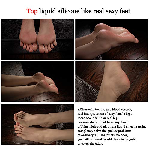 AFYH Silicone Mannequin Foot, Top silicone sexy legs and feet clone model, 38A real women's 1:1 leg model feet,one pair - Image 2