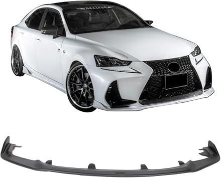 Fit 2017-2020 Lexus is Front Bumper Lip AR Style Unpainted Black PP | IKON MOTORSPORTS, Front Chin Lip Bodykit