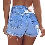 ♥ Característica de diseño ♥ Los shorts informales para mujer tienen un diseño elegante, elasticidad delgada, cintura alta, dobladillo de borla, con bolsillos, moda clásica.