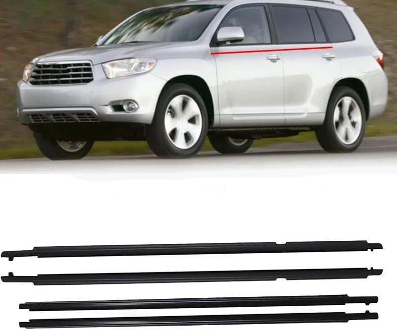 車窓用 ウェザーストリップ ガラスシーラント シーリングストリップ ゴムモールディングトリム に適合する ハイランダー 2008-2