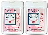 Face Print -New! - Premium Makeup Remover Wipes 40ct (2 x 20ct canisters)