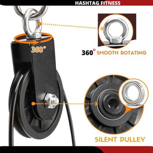 Image of Hashtag Fitness 5in1 multi pull up bar for home with 360 degree gym pulley systems dip station dips bar, chin up bar gym equipment for home workout
