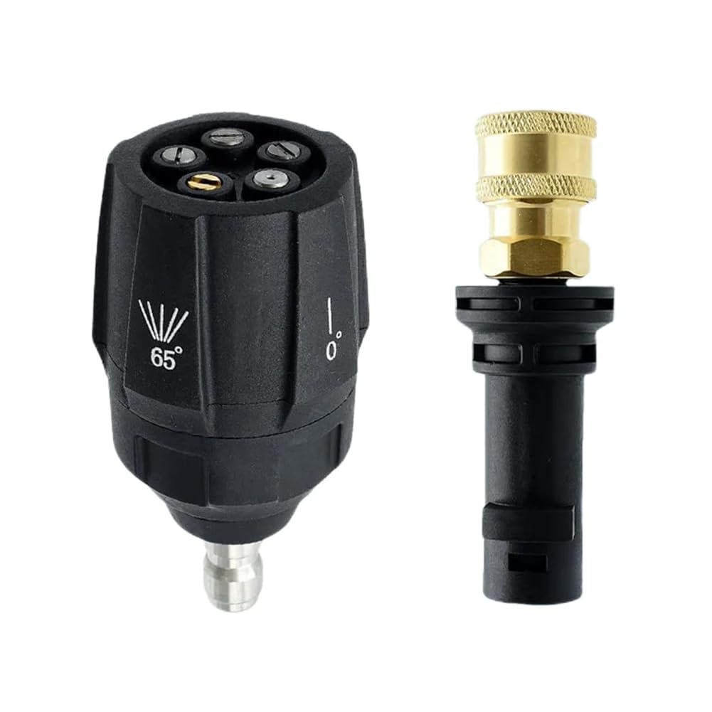 5 in1 Pressure Washer Gun Spray Nozzle, 1/4'' Quick Connect Foam Cannon Rotating Adapter for Karcher K2 K3 K4 K5 K6 K7,B