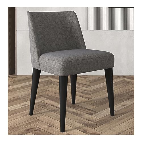 Chaise de cuisine en tissu technique antitache et pieds en bois robustes pour salle à manger