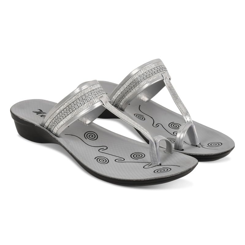 Women's Kolhapuri Chappal | Ethnic Kolhapuri Slippers for Women | Suitable for Casual & Formal Occasions | Durable & Lightweight Woman Chappal for Party, Wedding (1621)-image-42