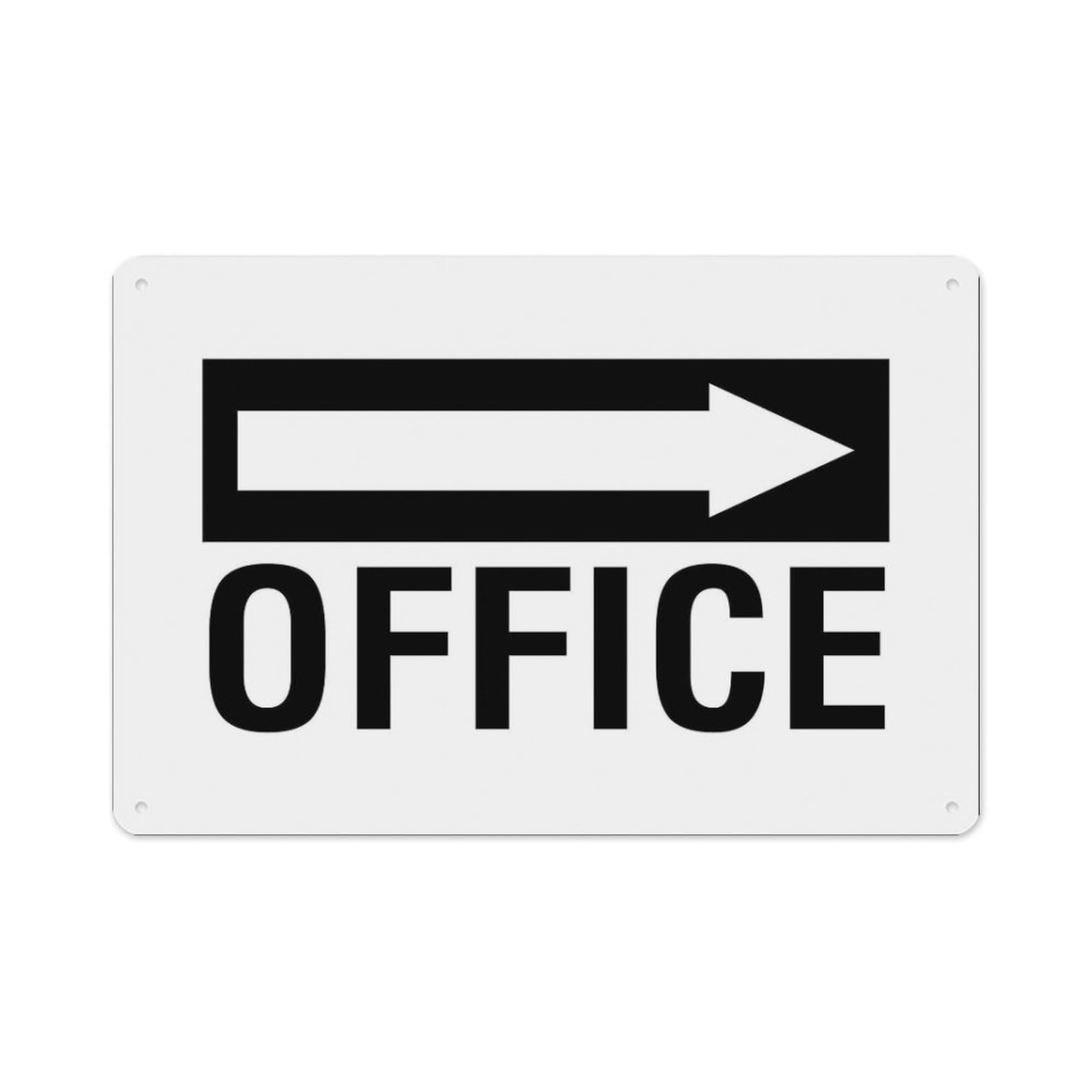 Peiyeety A05 Office (Arrow Right) Sign Aluminum Tin Warning Signs For Home Outdoor Garden 12X16 Inches