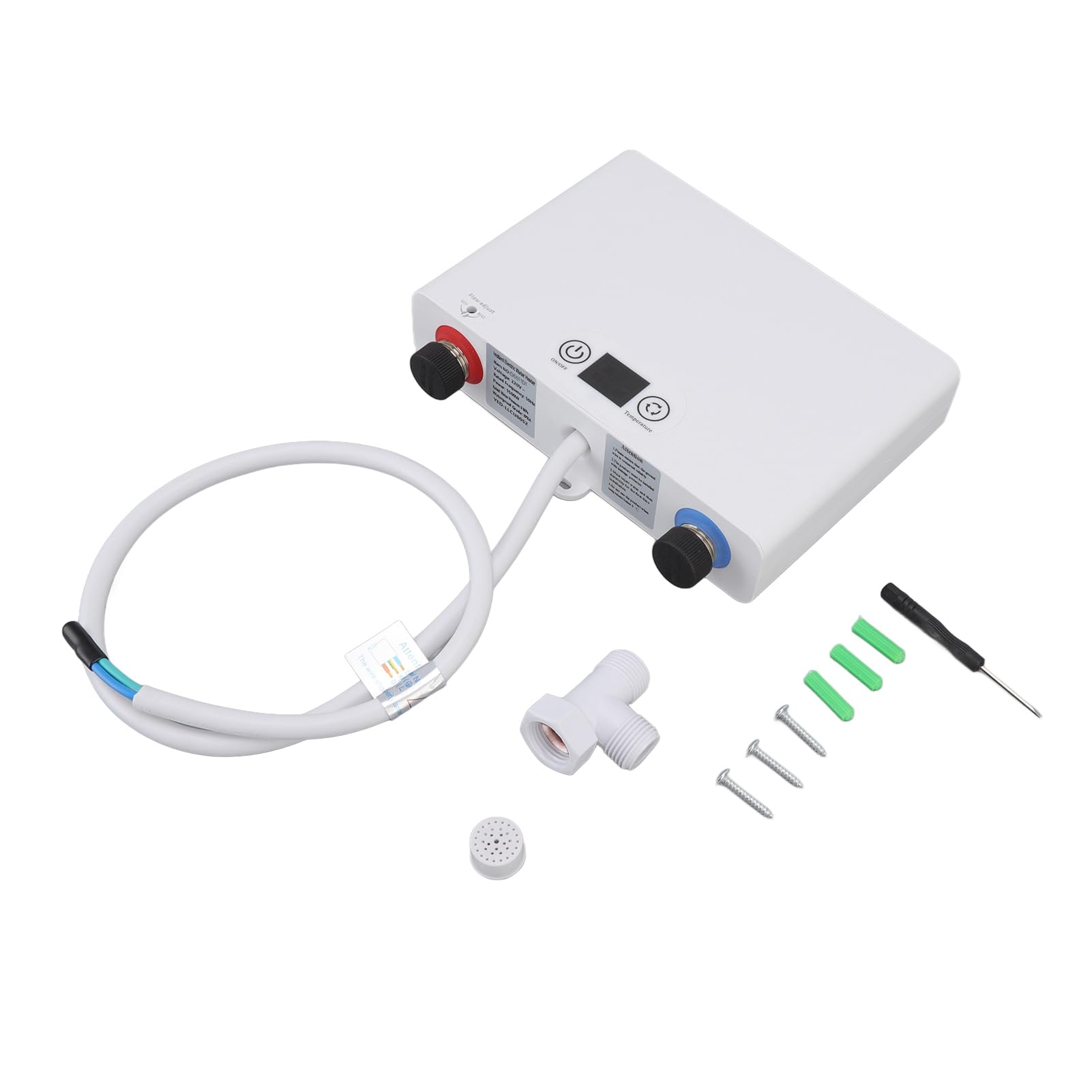 Mxzzand Calentador Agua Instantáneo 5500W, Sin Tanque para Baño/Cocina, Ahorro 50% Energía, Pequeño Instantáneo Eléctrico para Baño