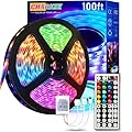 CHARKEE LED Lights for Bedroom 100 ft, Color Changing LED Strip Lights with 44-Key Remote, 24 Volt RGB SMD2835 Tape Lights for Bedroom, Room Decor, Indoor, IG, TikTok, DIY(44key Remote)