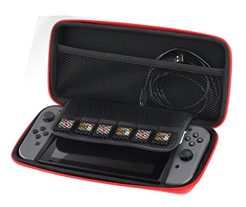 Navitech Neon Red Premium Compact Travel Hard Carry Case Cover Sleeve Compatibel met De Nintendo Switch - Image 5