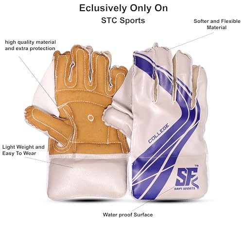 Image of College Wicket Keeping Gloves Inner Gloves Set, White and Black for Men