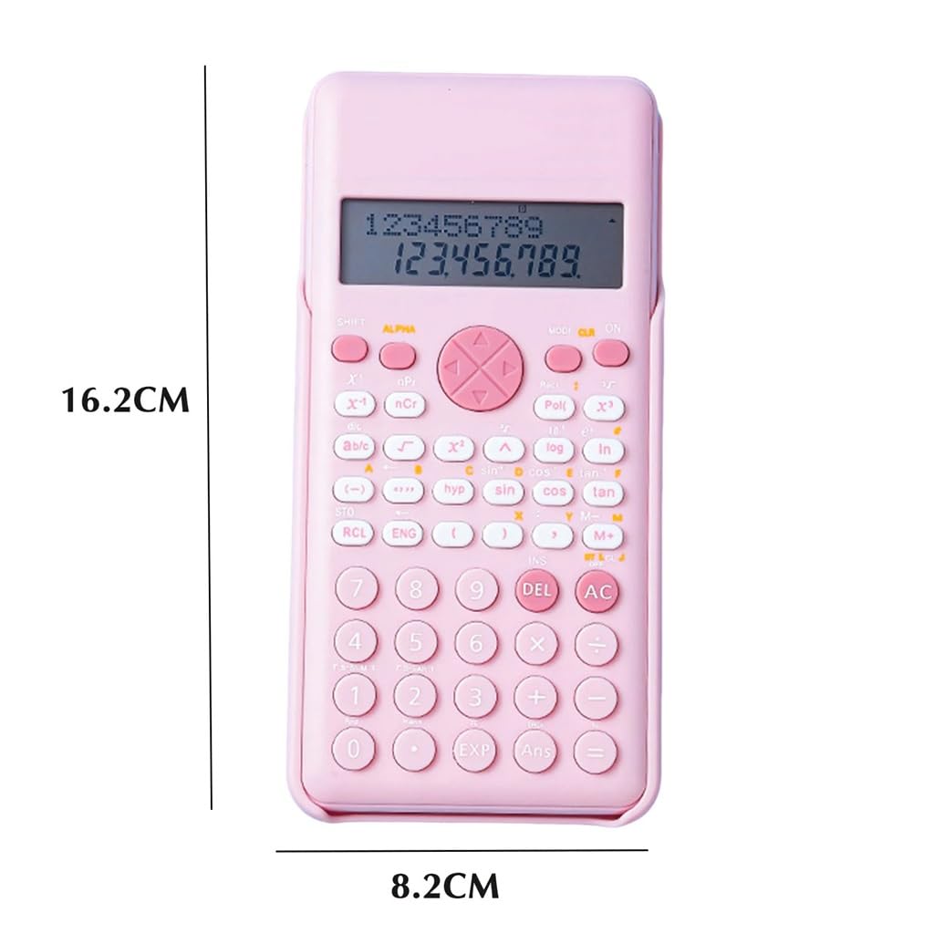 JFDBGU Calcolatrice Matematica for Studenti 2 Righe Mostra Che La Calcolatrice Scientifica È Adatta for Gli Studenti delle Scuole Medie(Roze)