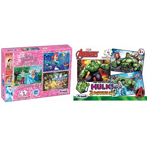 Buy Frank Disney Princess Puzzles - 48 Pieces 3 in 1 Jigsaw Puzzles for ...