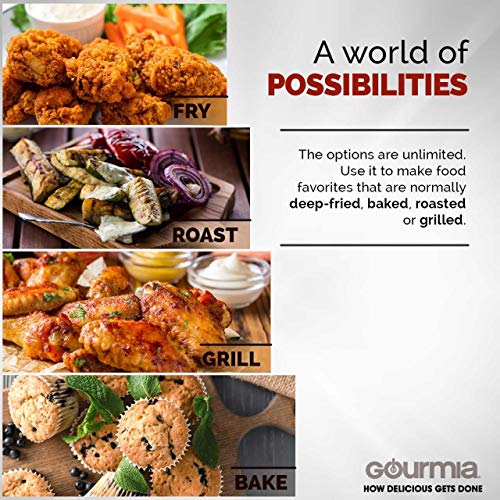 Image of Gourmia GAF575 5-Quart Digital Air Fryer - No Oil Healthy Frying - 12 One-Touch Cooking Functions - Guided Cooking Prompts - Easy Clean-Up - Recipe Book Included