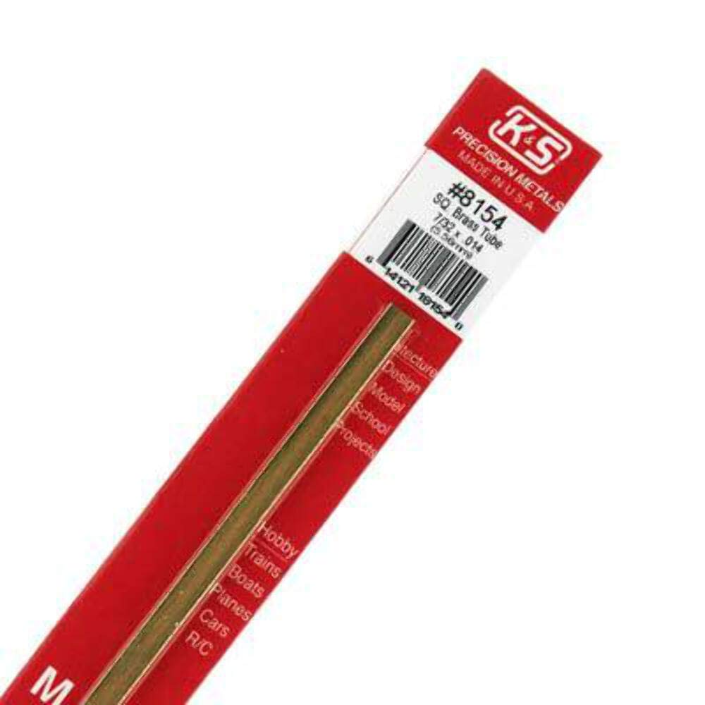 K&SSquare Tube 7/32" D X 12" L Brass Carded