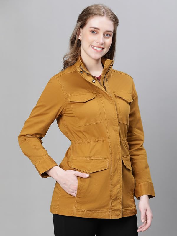 Image of oxolloxo Women Collared Snap Buttoned Long Sleeve Cotton Jacket