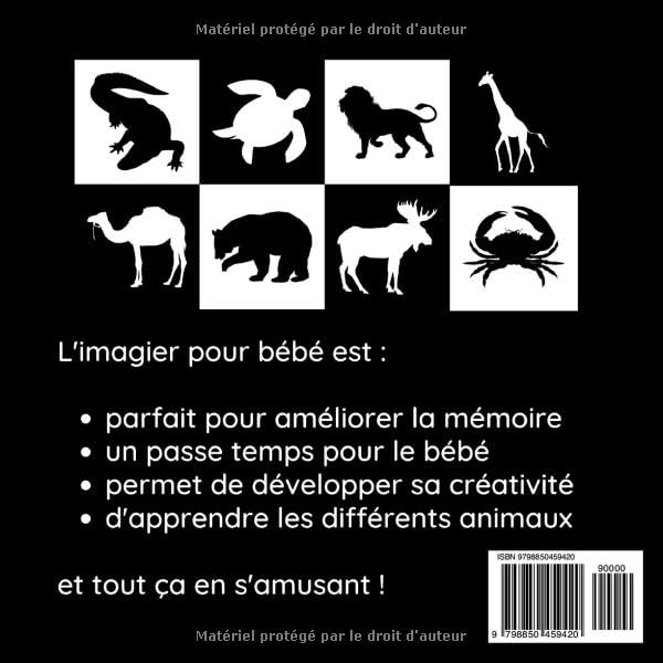 Miniatura 2 de Imagier Noir et Blanc Bébé Livre de Contraste Animaux pour les Bébés de 0 à 12 mois - Montessori - Améliore la mémoire (French Edition)