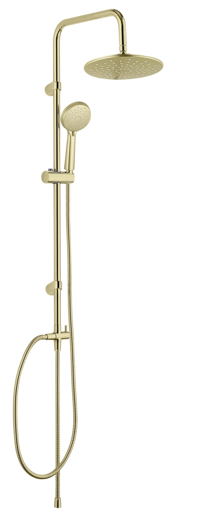 WENKO Duschsystem Mod. Young Line - Regenduschkopf und Handbrause mit 3 Funktionen - Edelstahl - Gold