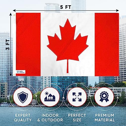 ByFloProducts Premium Canada Flag - Canadian Flags 3x5 Feet Outdoor Heavy Duty - Durable Nylon, Embroidered Maple Leaf, Quadruple Stitched, Vivid Colors - 2