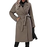 Design élégant : Trench-coat pour femme / Caban femme / Trench-coat croisé / Long trench-coat en laine / Manteau d'hiver à manches longues / Ce long trench-coat pour femme est doté d'une ceinture, de poches latérales, d'un revers cranté et d'une coupe féminine ajustée. Il flatte toutes les silhouettes sans les alourdir, mettant en valeur vos lignes épurées et votre posture droite. Ce duffle-coat vous garde au chaud et vous donne un charme irrésistible en toutes circonstances !