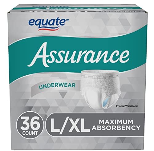 Depen Assurance Incontinence Underwear for Men, Maximum Absorbency, L/XL, 36 Count (Pack of 2 Total of 72 Ct)