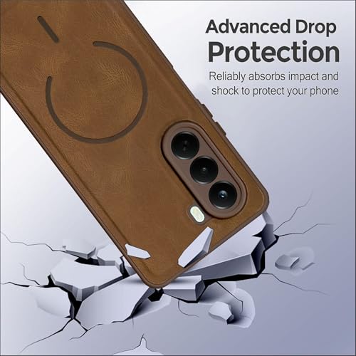 Image of SBMS Back Cover for OnePlus Nord CE6 Lite 5G | Ultra Slim Soft Rubberised Hard Case | Oil Feel Soft Leather Back | Mag-Safe Design (Mag-Safe Not Support) | Camera Protection Case for CE 6 Lite (Brown)