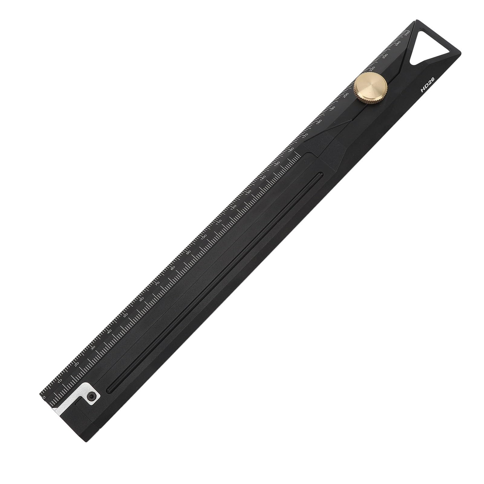 Haofy Righello Dritto in Lega di Alluminio da 25 Cm, Strumento di Misurazione Professionale per Ingegneria, Disegno e Lavorazione del Legno