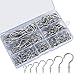 Produktbild ZWFSDM 162 Stück Schraubhaken, Deckenhaken, Cup Hakenschrauben mit Holzgewinde, Metallhaken, Haken zum Schrauben, Drehhaken Einschraubhaken Set - 7 Größen/Silber