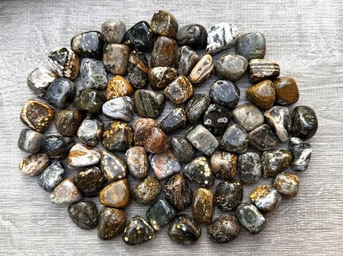 Image of GAF TREASURES 1 /2 LB Ocean Jasper Tumbled Stones, Polished Natural Sea Jasper Gemstone, Ocean Jasper Healing Crystals (Ocean Jasper)
