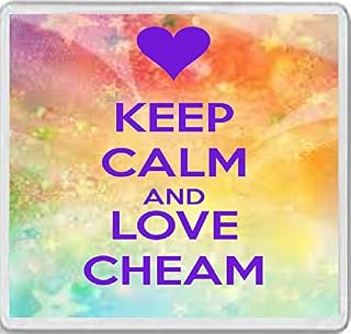 Keep Calm and Love Cheam - Large Square Acrylic Coaster