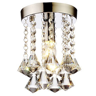 HomeLava Mini Lampes de plafond plafonnier chromé cristal K9 40W cristal Forme de cristal pour l’entrée salon chambre à coucher