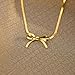 Rrdaily Fashion Bow Necklaces for Teen Girls 18k Gold Silver Dainty Snake Bone Necklace Titanium Steel Bowknot Bow Tie Titanium Steel Jewelry Gift for Women (G)