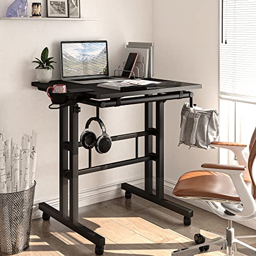 Klvied Adjustable Height Standing Desk with Cup Holder, Portable and Easy to Move, Ideal for Home or Office, Black by Klvied - Image 2