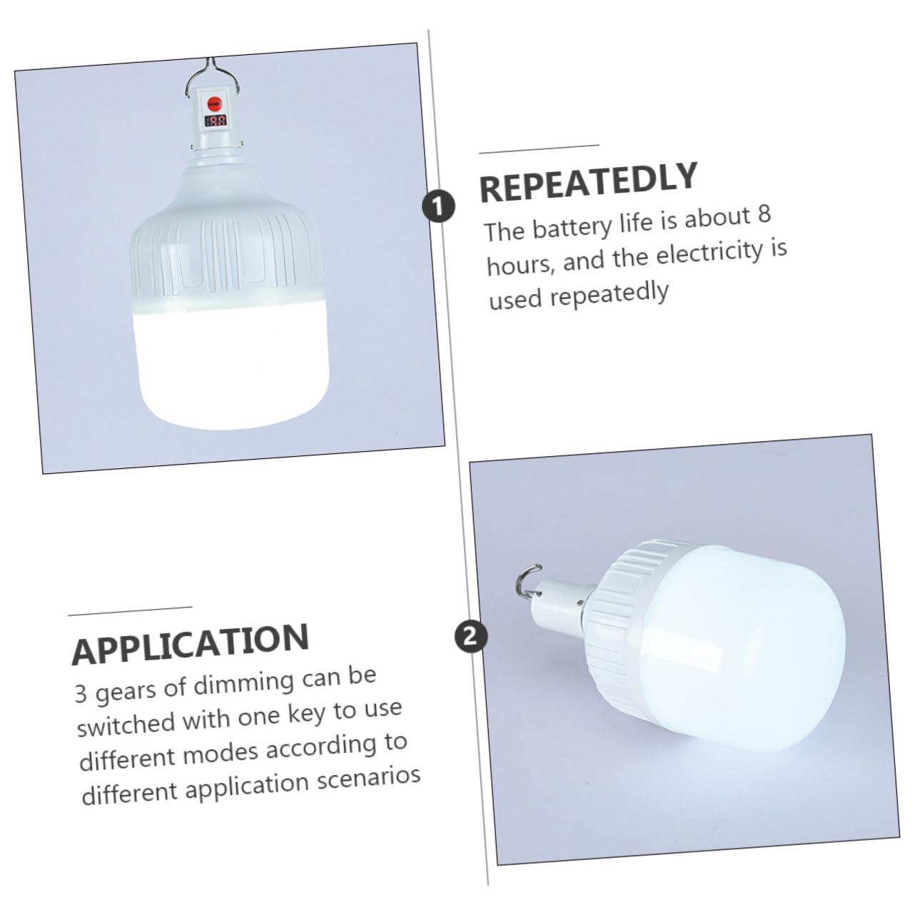 Linterna LED Recargable para Camping de 100w Batería de 1200mah, Luz Clara de Emergencia Portátil para Pesca Nocturna y Exteriores