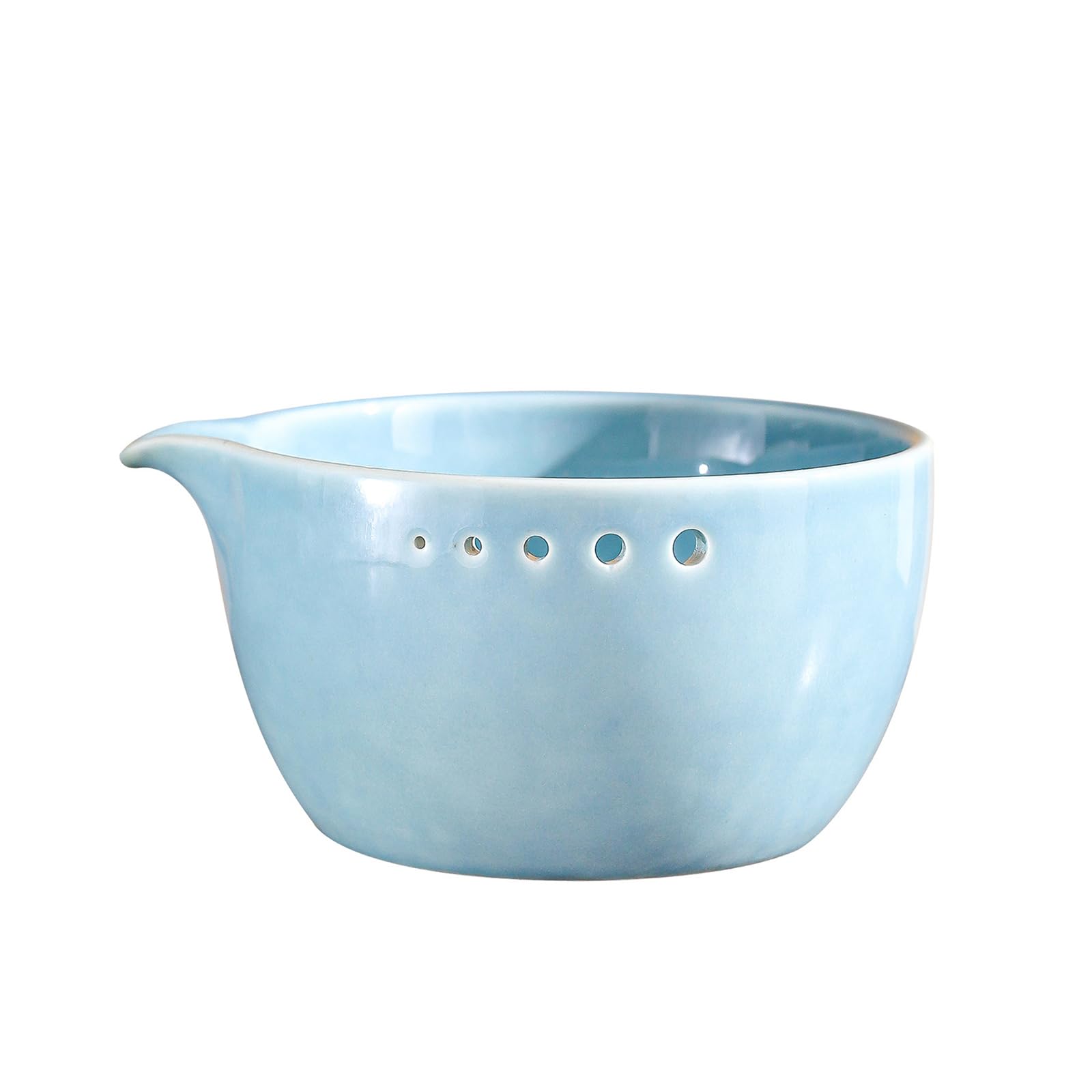 HDOYTXXM Ceramic Garlic Mincer and Leaves Separator Bowl with Different Round Hole Size Kitchen Gadget for Remover Leaves Separator