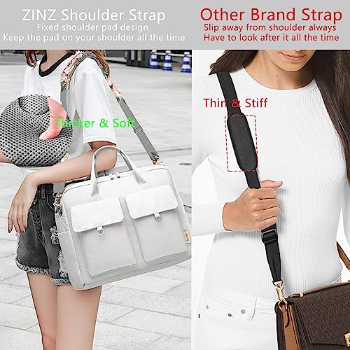 Image of ZINZ Shoulder Strap 78 inch Universal Handbag Strap with Ultra-thick Fixed Padded and Dual Balanced Adjustable Buckles Shoulder Crossbody Strap for Briefcase Messenger Bag Laptop bag Luggage,Gray rose